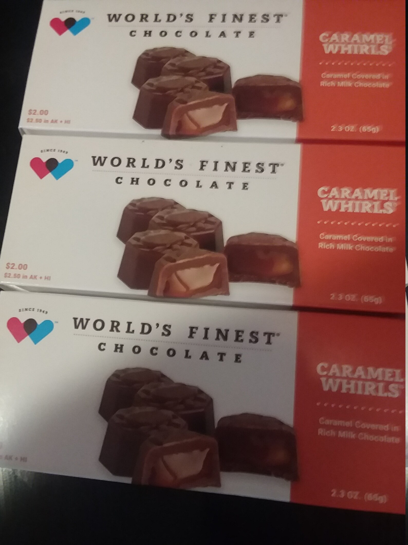 3 Caramel Whirls Boxes World's Finest Chocolate Etsy