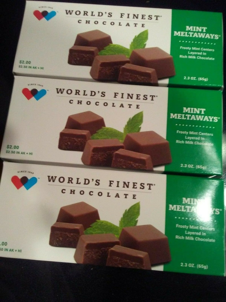 3 Mint Meltaways Boxes World's Finest Chocolate FREE Etsy