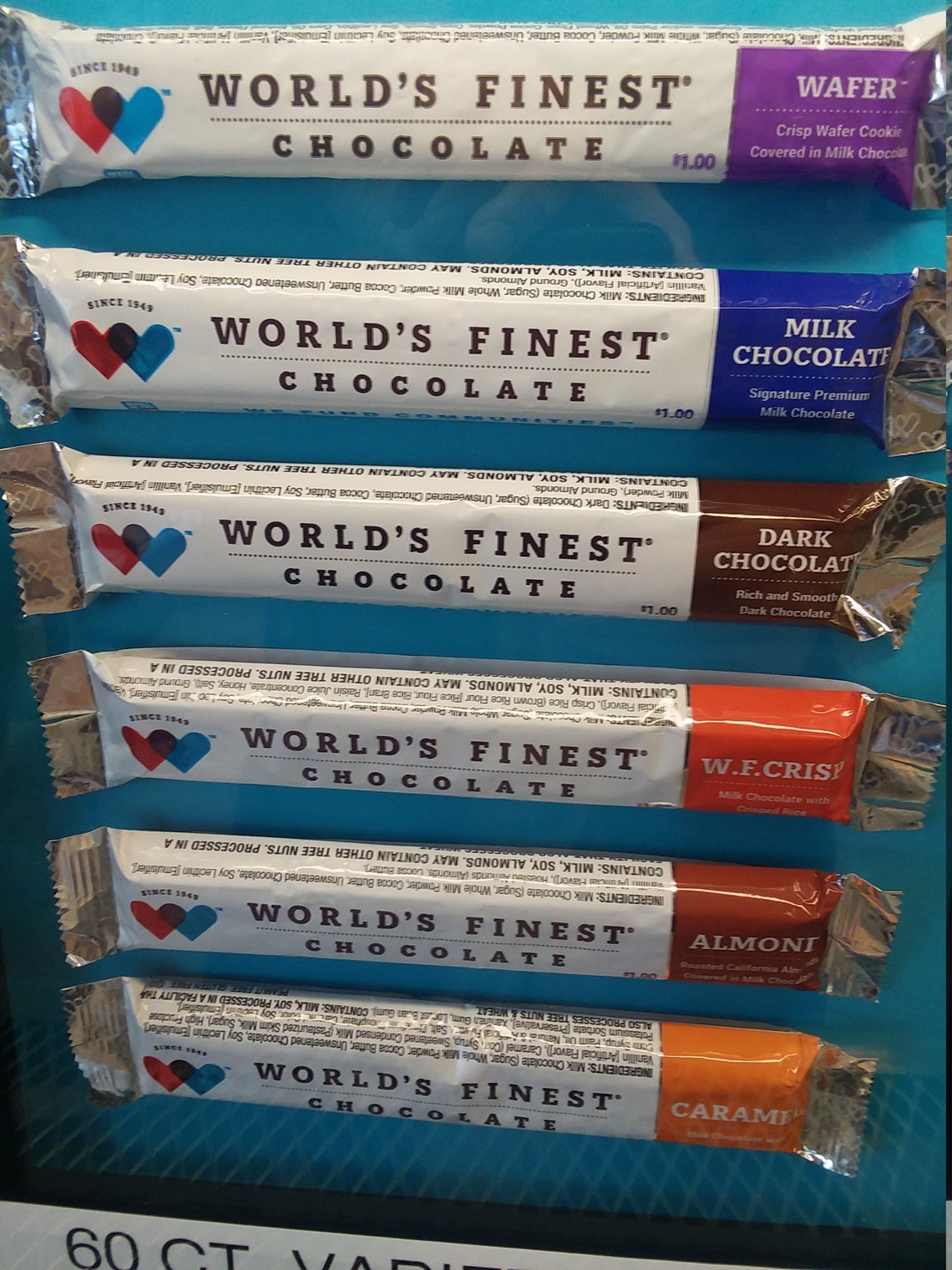 6 ASSORTED World's Finest Chocolate One Dollar Bars One Etsy
