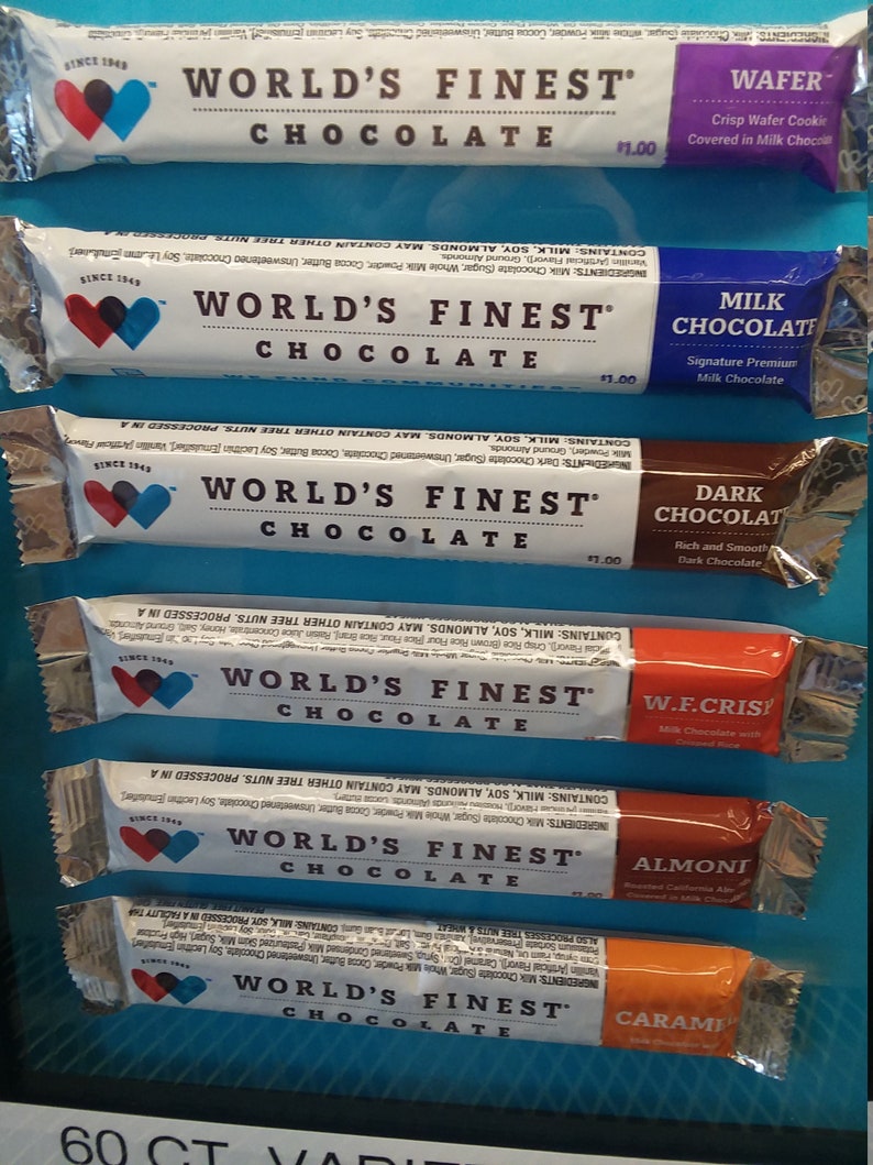 6 ASSORTED World's Finest Chocolate One Dollar Bars One Etsy