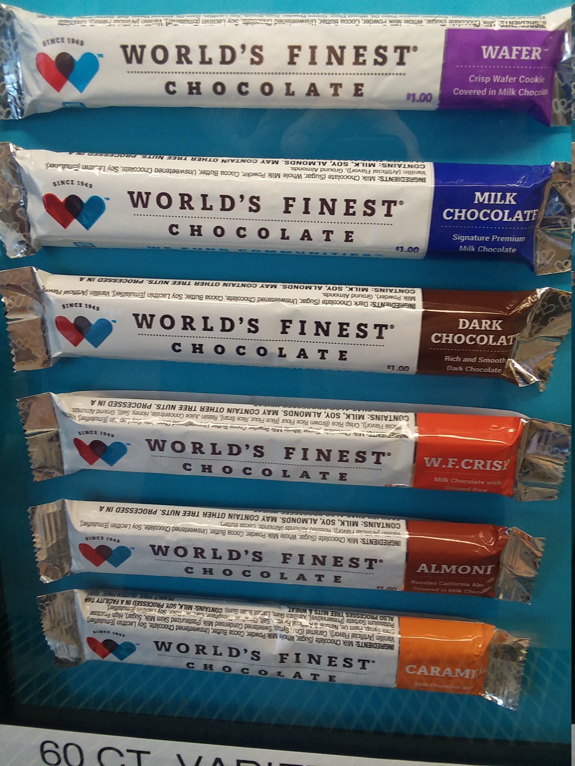 6 ASSORTED World's Finest Chocolate One Dollar Bars One Etsy