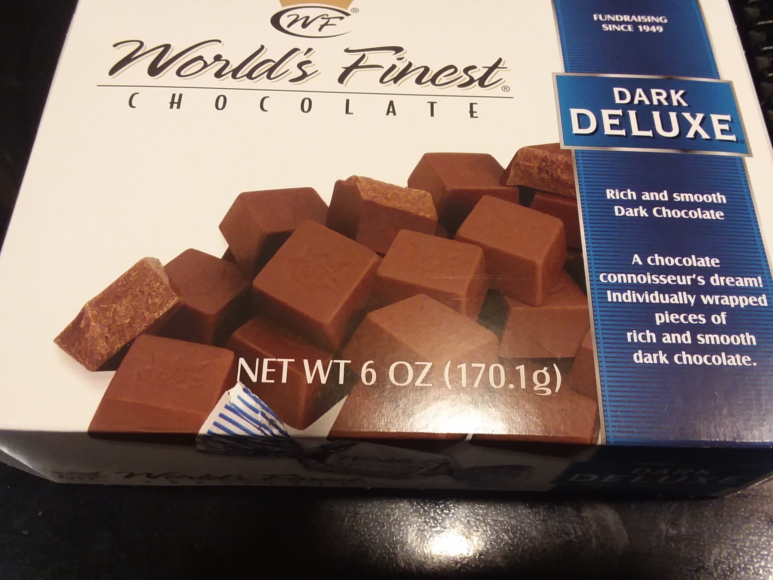 One Large 6 Oz 170.1g Dark Deluxe Chocolate Box World's Etsy
