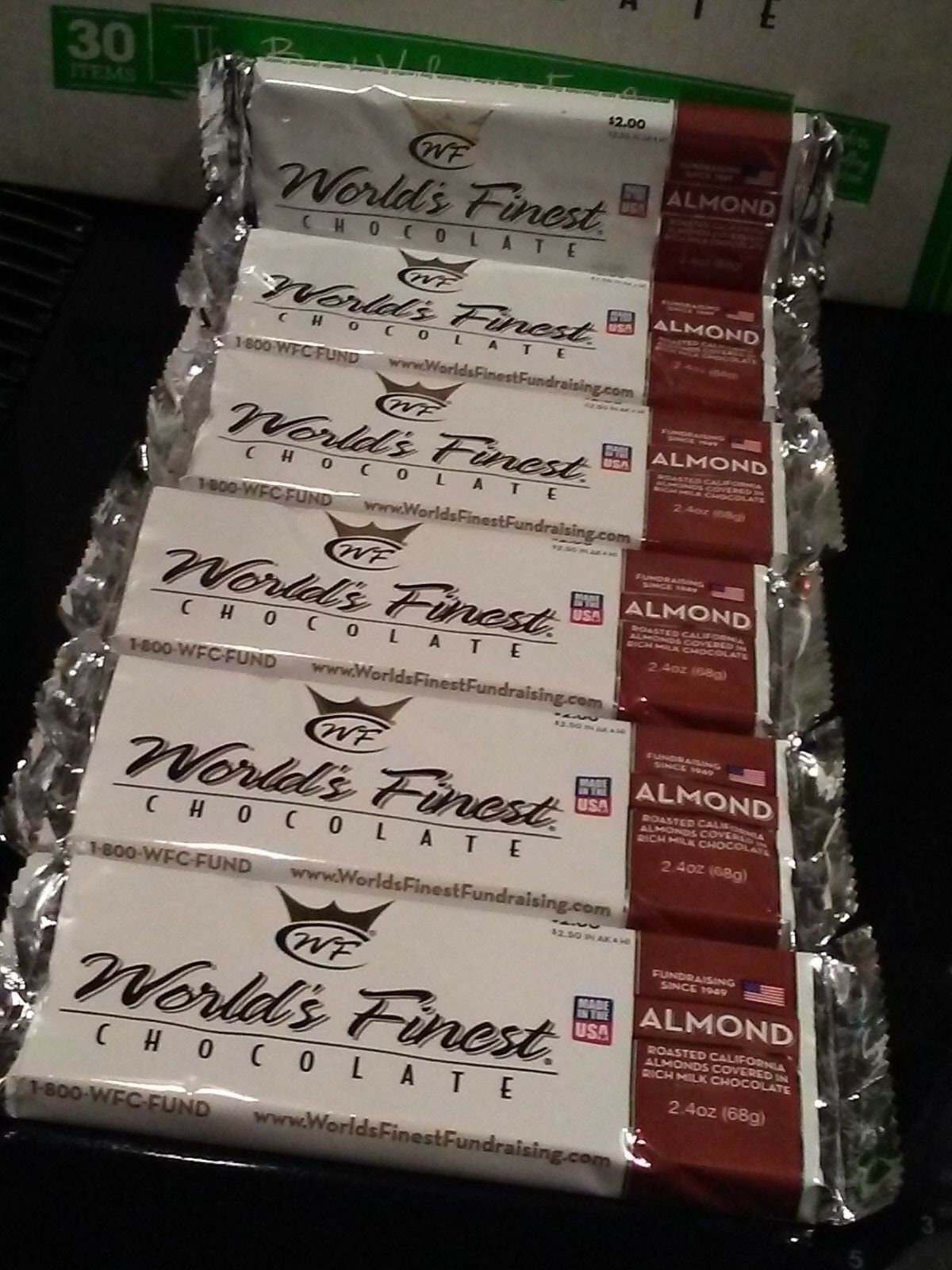 6 Almond World's Finest Chocolate Two Dollar Bars Free Etsy