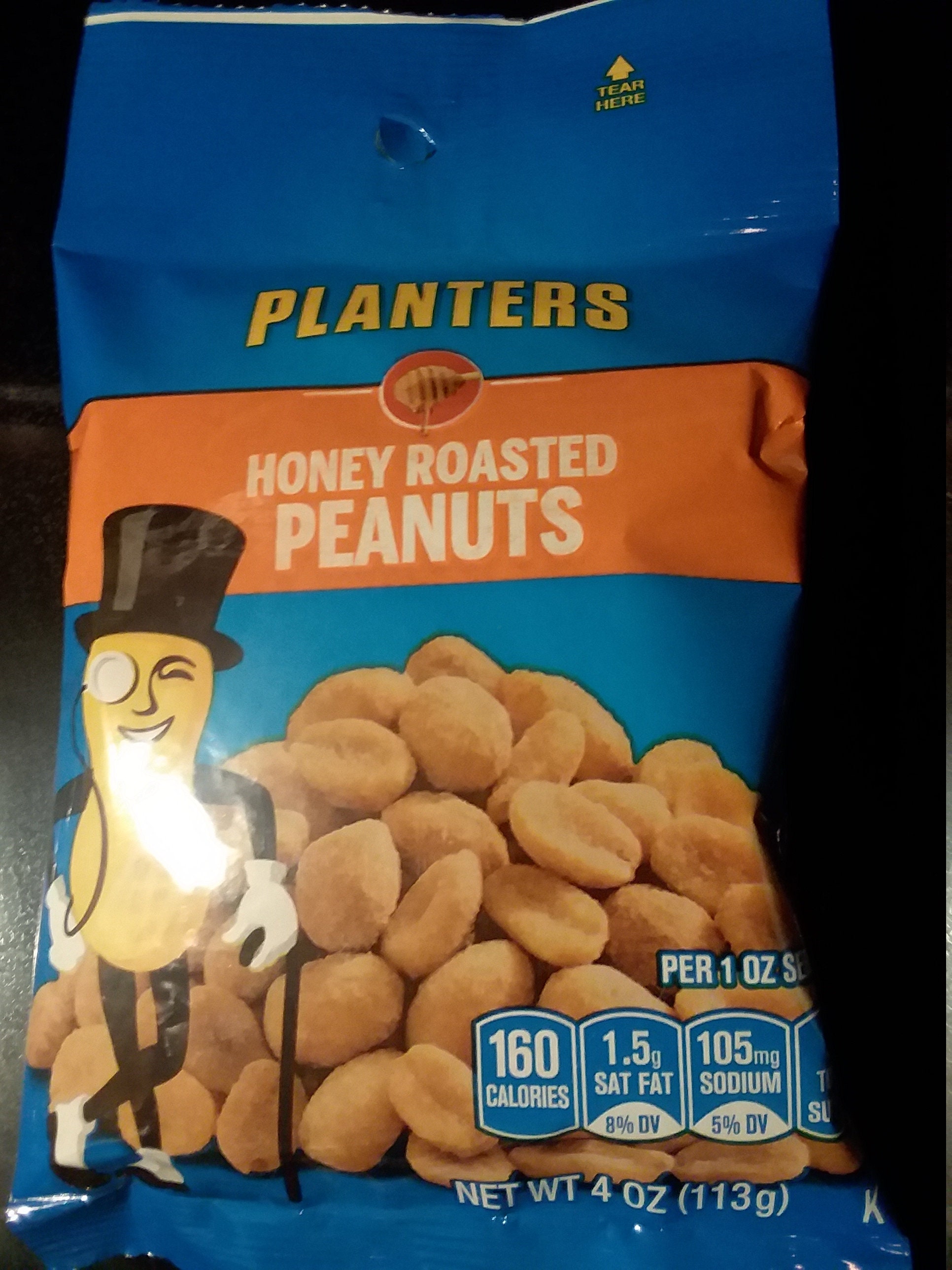 1 Planters Honey Roasted Peanuts 4 Oz 113g Bag Free Shipping Etsy
