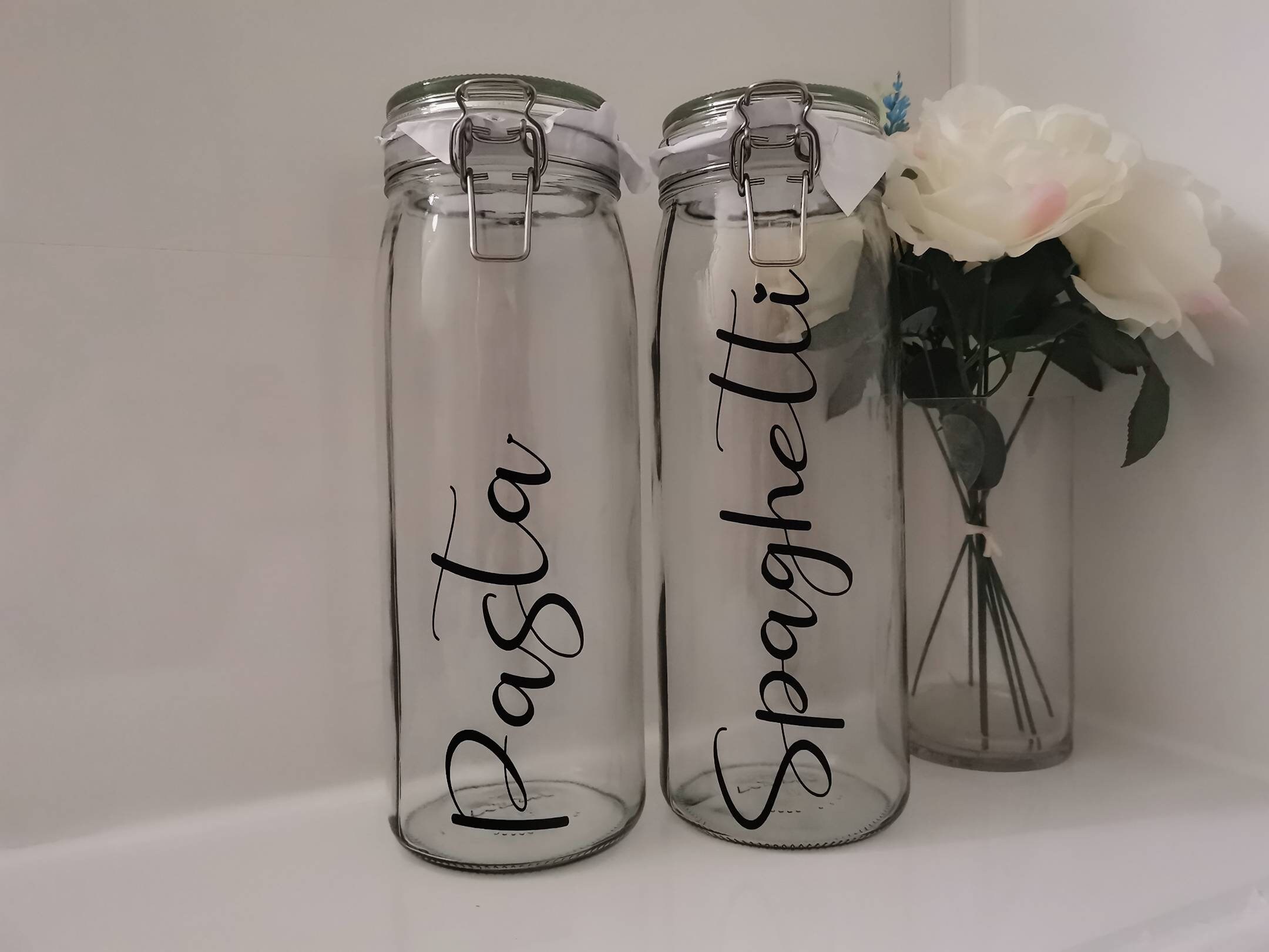 Personalised Rice pasta spaghetti glass storage jars Etsy