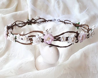 Communion headpiece White flower girl crown