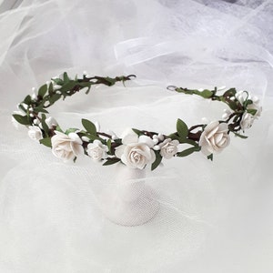 Communion headpiece White flower girl crown