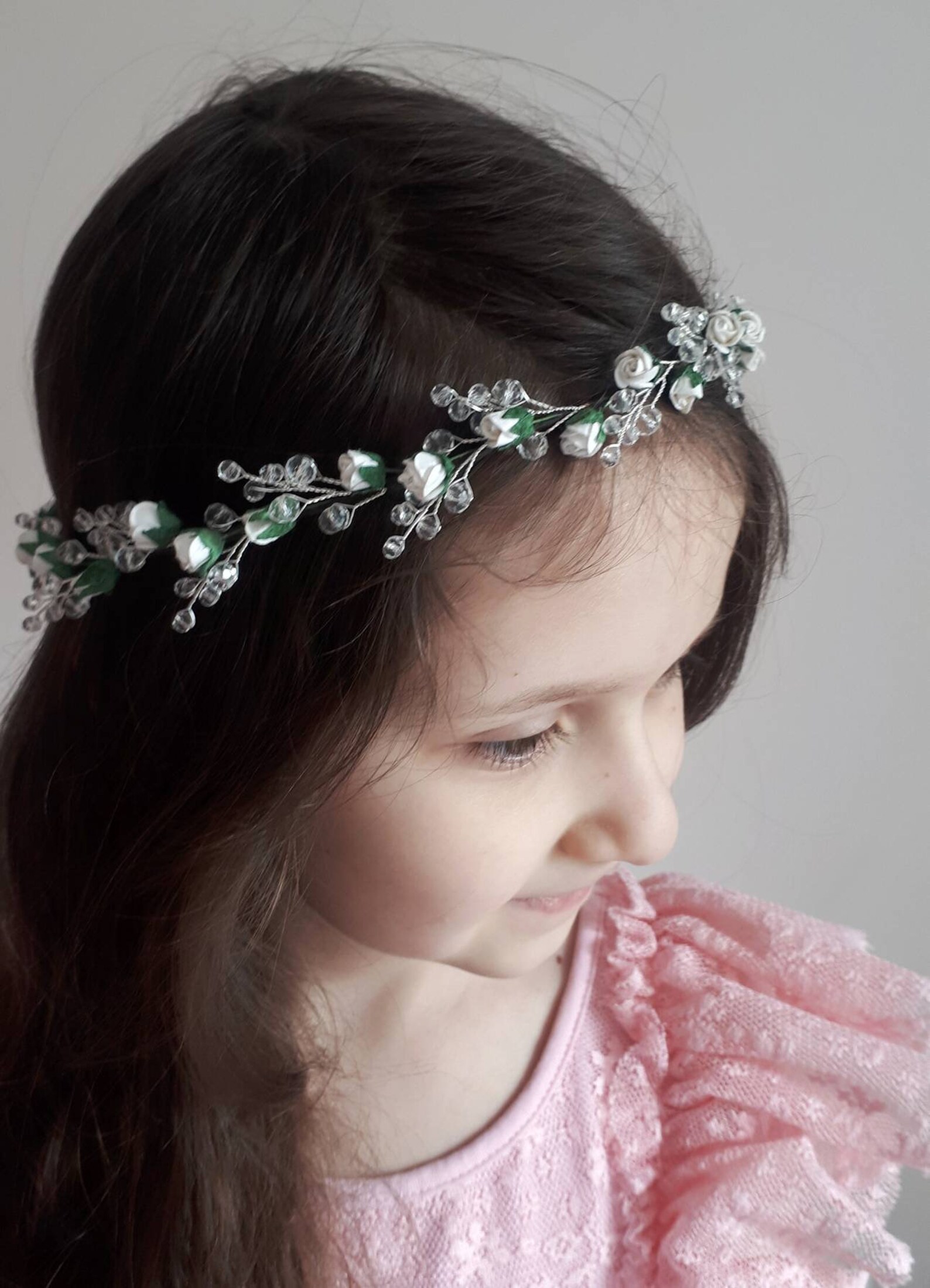 Communion crown Wedding flower girl crown First communion Etsy