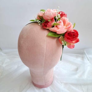 Bright pink flower girl crown Pink flower headband Pink wedding flower crown  Summer flower girl headband