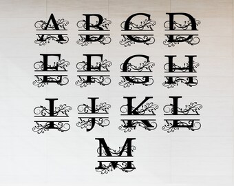 Download Letras Adornadas Monogram Svg Split Monogram Svg Split Letter Svg Split Monogram Letras Con Flores Art Collectibles Digital Sinfass Cleaning Be