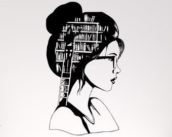 Girl Reading Etsy