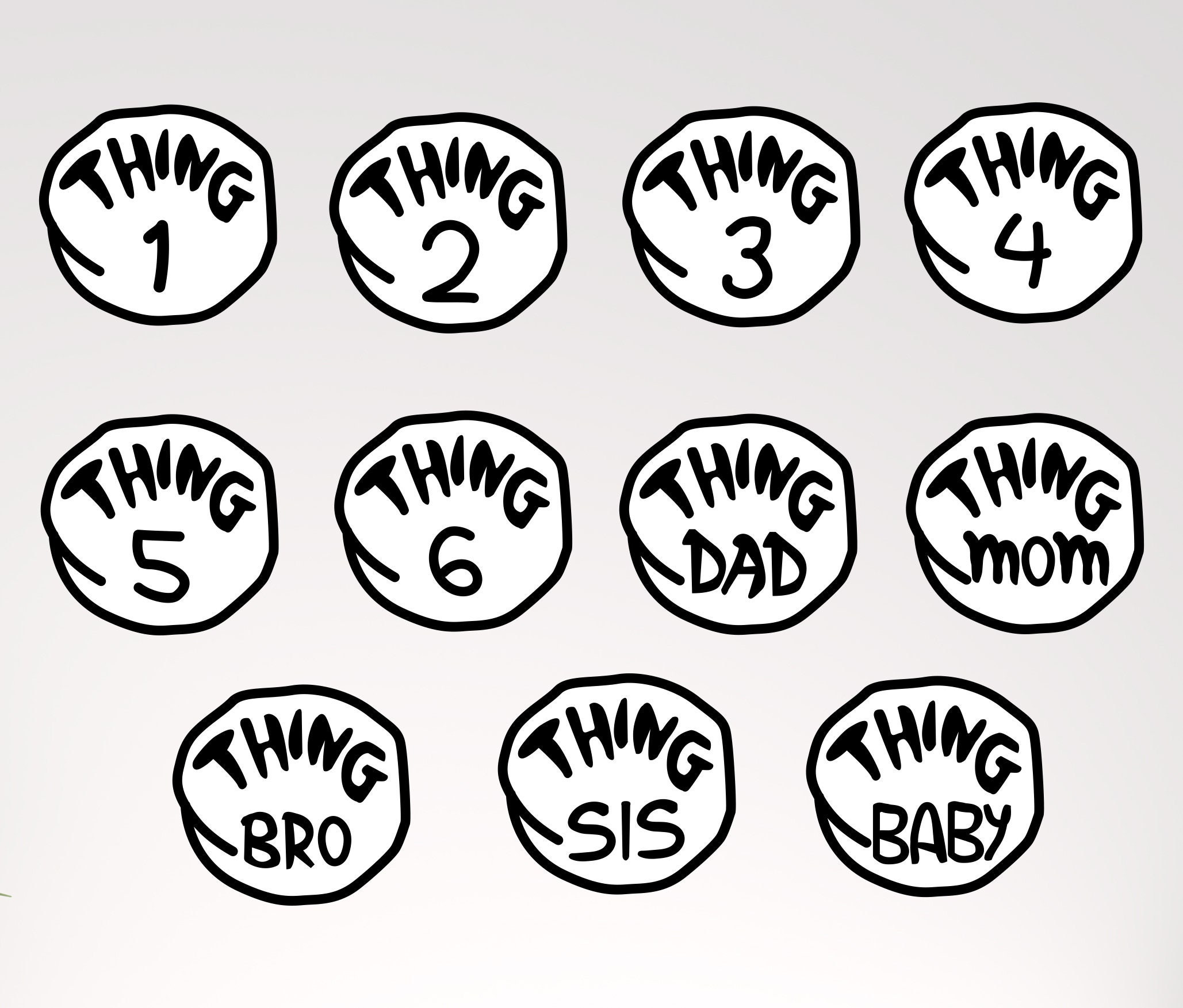 Thing 1 Svg Thing 2 Svg Thing 3 Svg Thing Family Svg Thing | Etsy