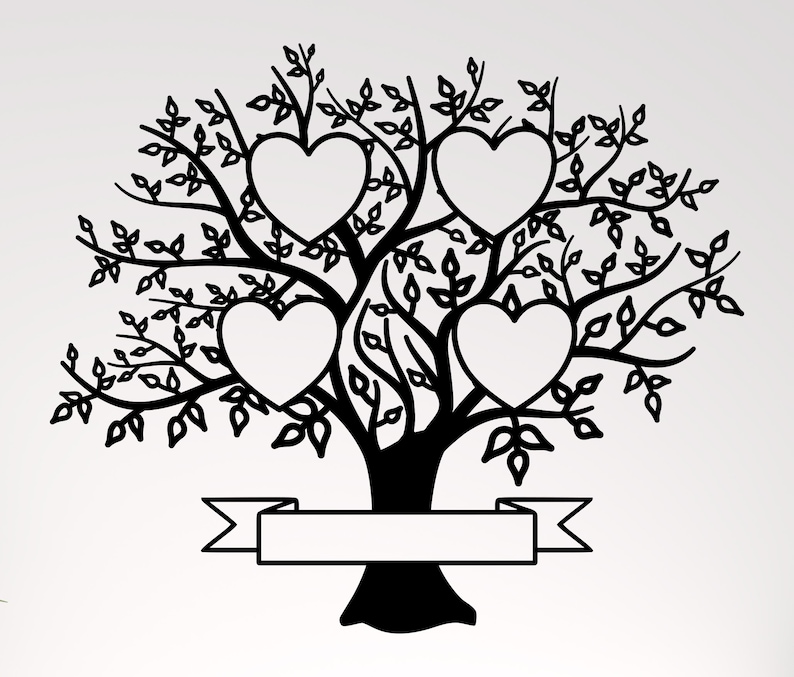 Download Family Tree 4 Members Svg Png Silhouette Family Reunion Svg Cricut Svg Eps Family Heart Tree Svg Custom Family Tree Svg 4 Names Clip Art Art Collectibles Safarni Org