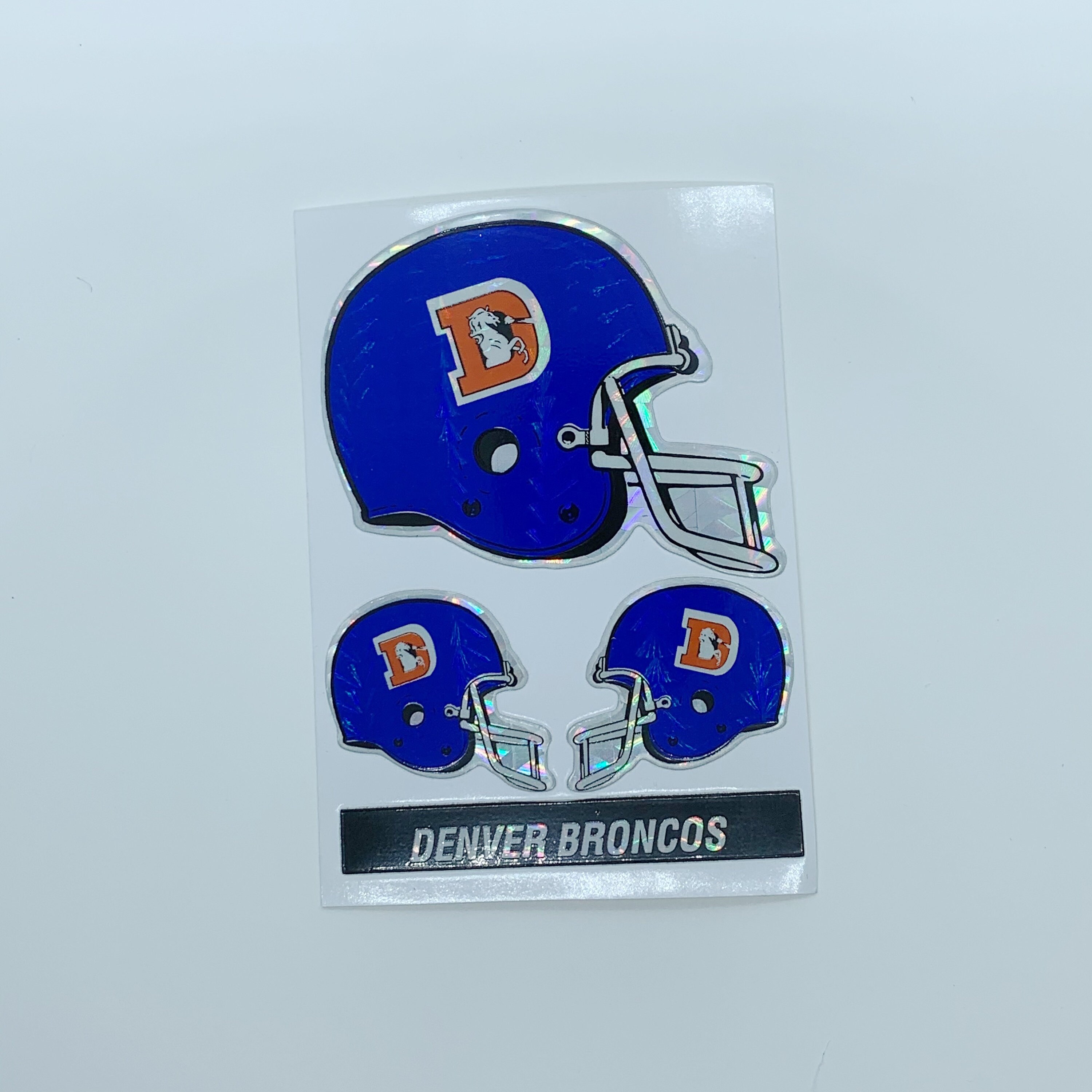 Vintage Denver Broncos helmet holographic sticker Etsy