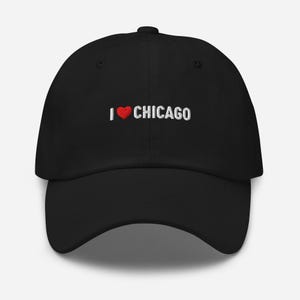 I Love Chicago Dad Hat Embroidered Minimal – Local Pride Cap With Clean City Heart Stitch