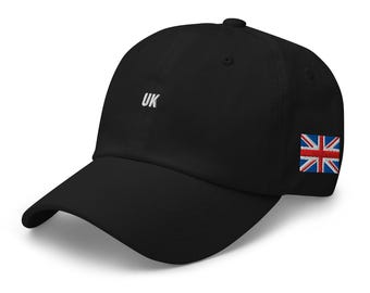 UK Flag Dad Hat Side Embroidered – Minimal Union Jack Baseball Cap for British Pride & Everyday Style