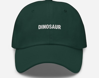 Dinosaurie pappahatt broderad minimalistisk – söt förhistorisk kostym för dinosaurieälskare och jura-stämning