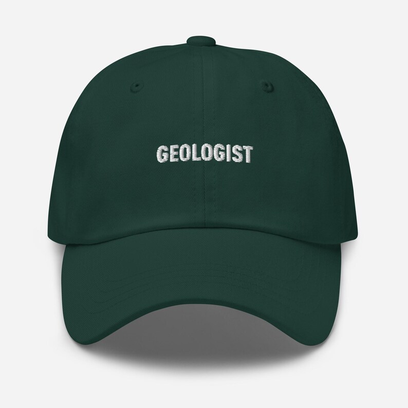 Forest green geologist cap for earth science and fieldwork fans