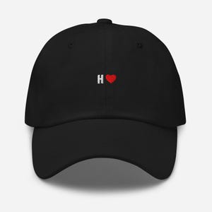 Gorra de papá con la letra H bordada con inicial de amor minimalista y corazón, idea de regalo para parejas, gorras a juego, sombreros para mi ser querido y mi persona especial