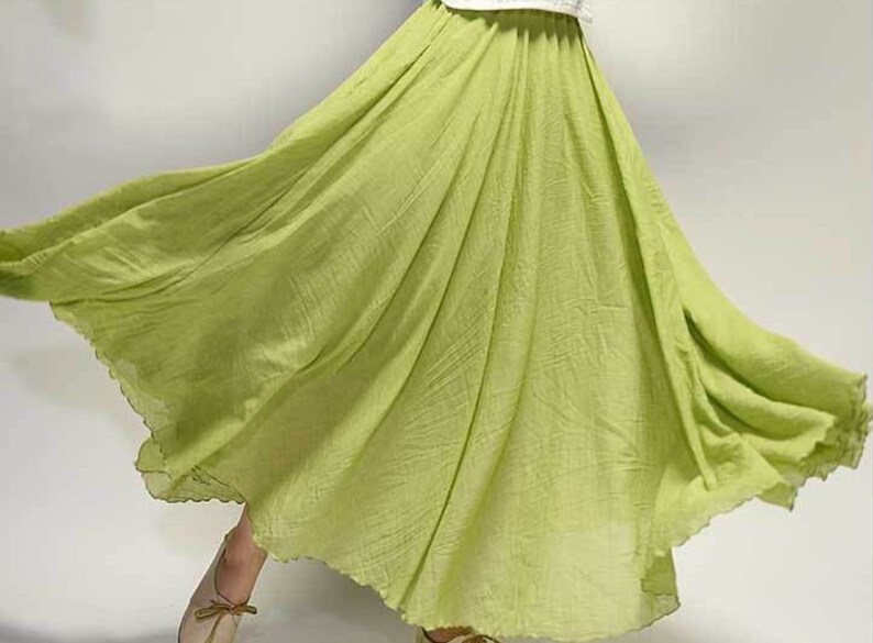 Linen Skirt Long Flowing Skirt Summer Skirt Breathable Etsy