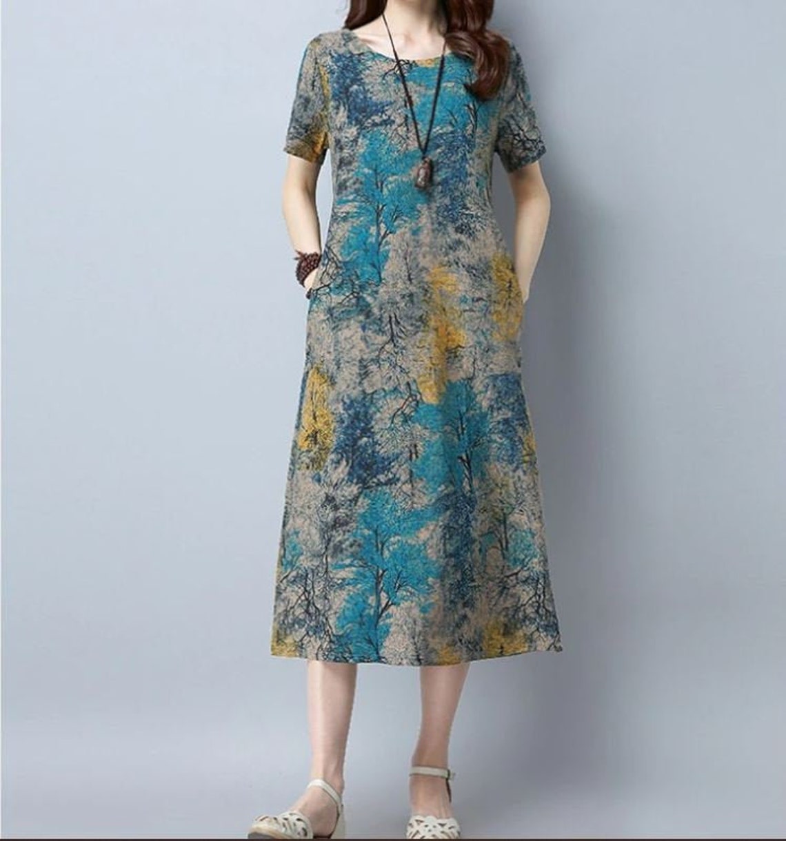 Linen dress Cotton Dress Size 22 Size 18 Cotton dress | Etsy