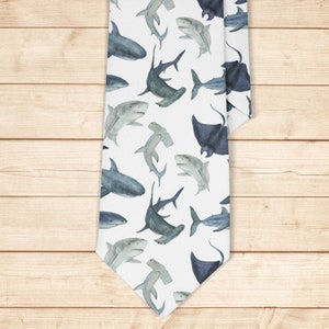 Tie for men, Kids Tie, Boys Ties, Necktie for man, Fashion Necktie for men, Novelty Conversational Neckwear Tie ( Mixed Shark Pattern )