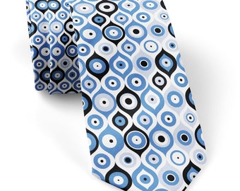 Tie for men, Kids Tie, Boys Ties, Necktie for man, Fashion Necktie for men, Novelty Conversational Neckwear Tie ( Turkish Evil Eye Print )