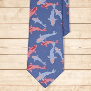 Tie for men, Kids Tie, Boys Ties, Necktie for man, Fashion Necktie for men, Novelty Conversational Neckwear Tie ( Ornamental Fish Koi Asia )