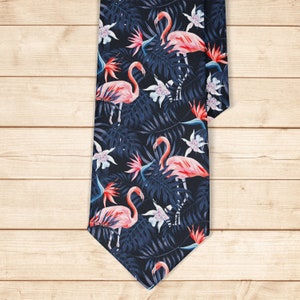 Tie for men, Kids Tie, Boys Ties, Necktie for man, Fashion Necktie for men, Novelty Conversational Neckwear Tie (Colorful Flamingo Pattern)