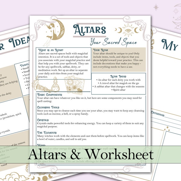 Altars Guide & Worksheet | Printable Pages