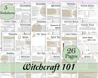 Witchcraft 101 | A Guide to Cleansing, Banishing, Spell Work, and More! - Printable Pages