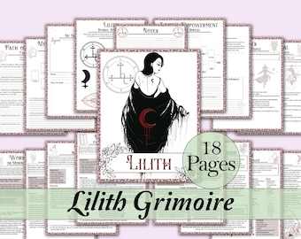 Lilith Book of Shadows Bundle | Rituals, Tarot Spreads, Correspondences, and more! - Printable Pages