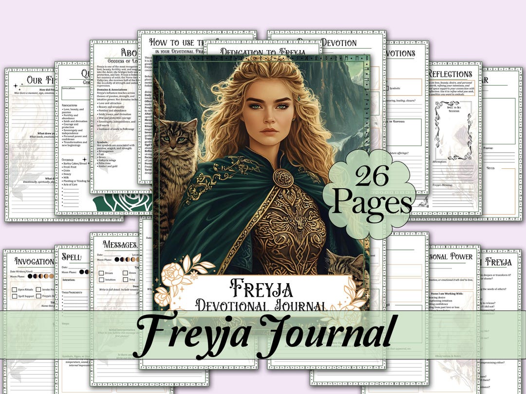 Freyja Devotional Journal | Norse Goddess | Prayers, Balance, Offerings ...