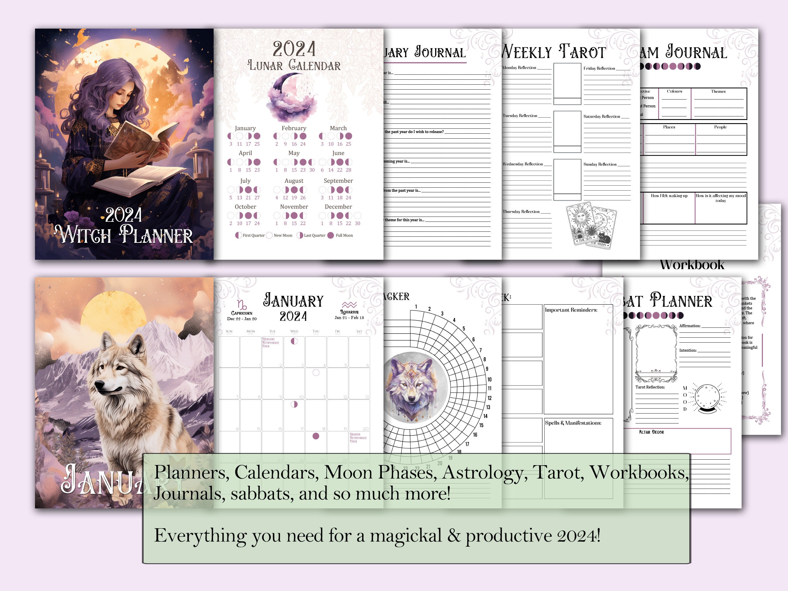 2024 Witchy Planner  Digital Download – Moon Street Kits INC