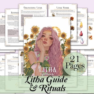 Litha Sabbat Guide & Ritual Bundle | Shadow Work, Correspondences, Deities, Spells, Tarot, and More! - Printable Pages