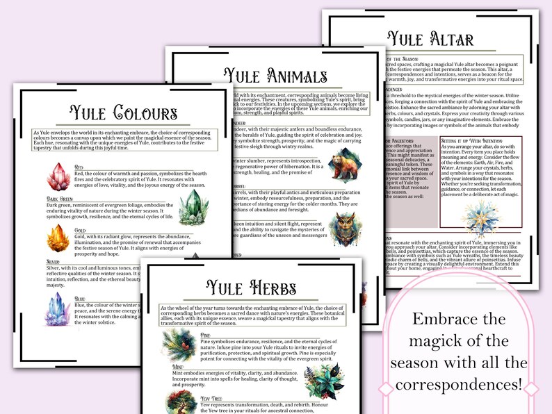 Yulet Bath Ritual Yule Sabbat Guide & Ritual Bundle | Correspondences, Spells, Tarot, and ...