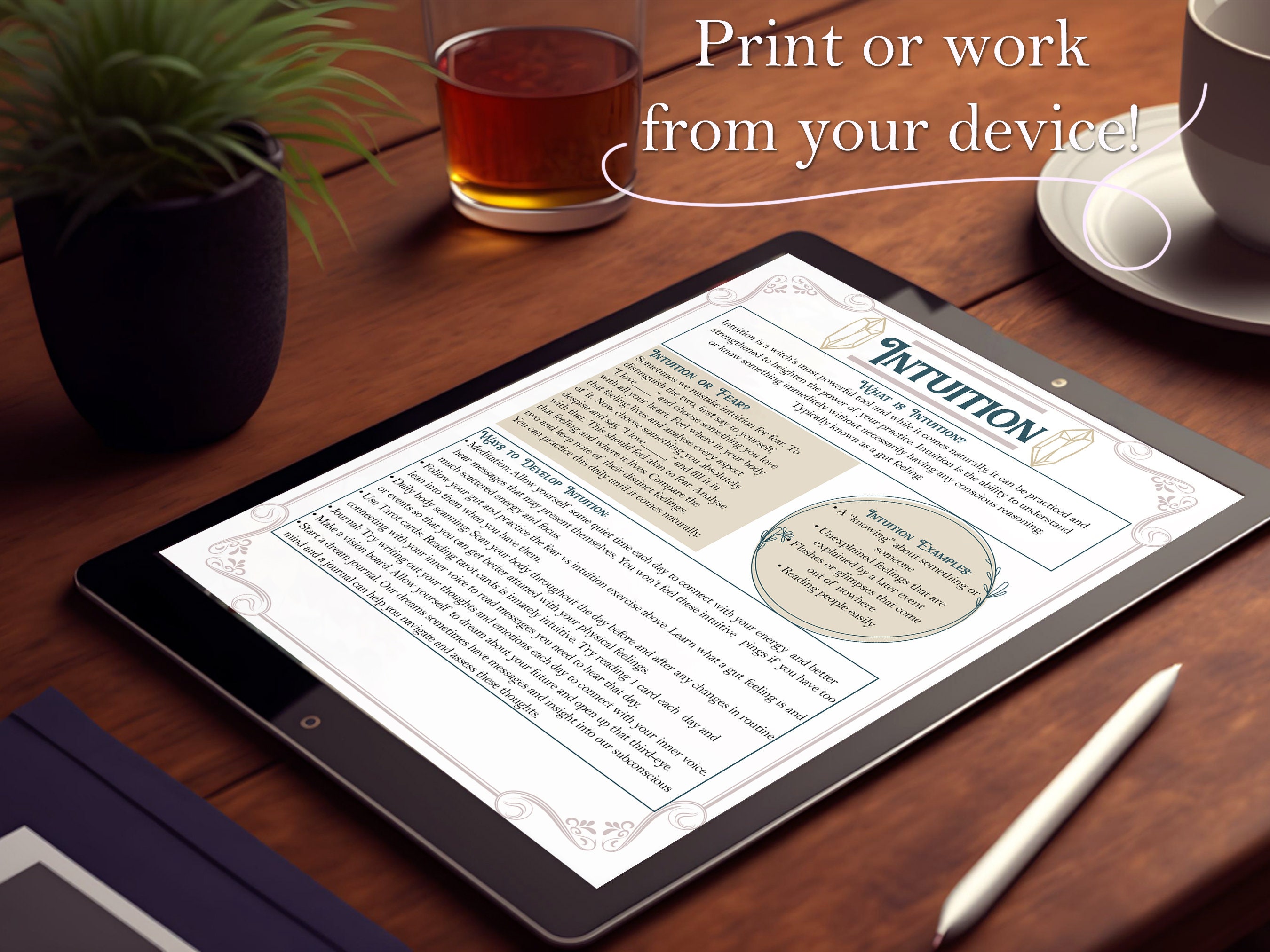 Intuition Guide and Worksheet | Printable Pages - Etsy