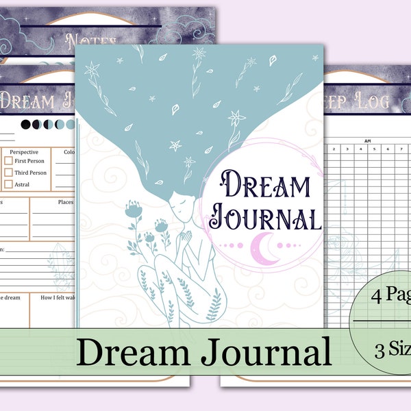 Dream Journal & Sleep Tracker | 4 Printable Pages