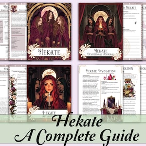 May include: A guide to Hekate, the Greek goddess of magic, witchcraft, crossroads, and the moon. The guide includes information on offerings, correspondences, transformation, invocations, and a devotional journal.