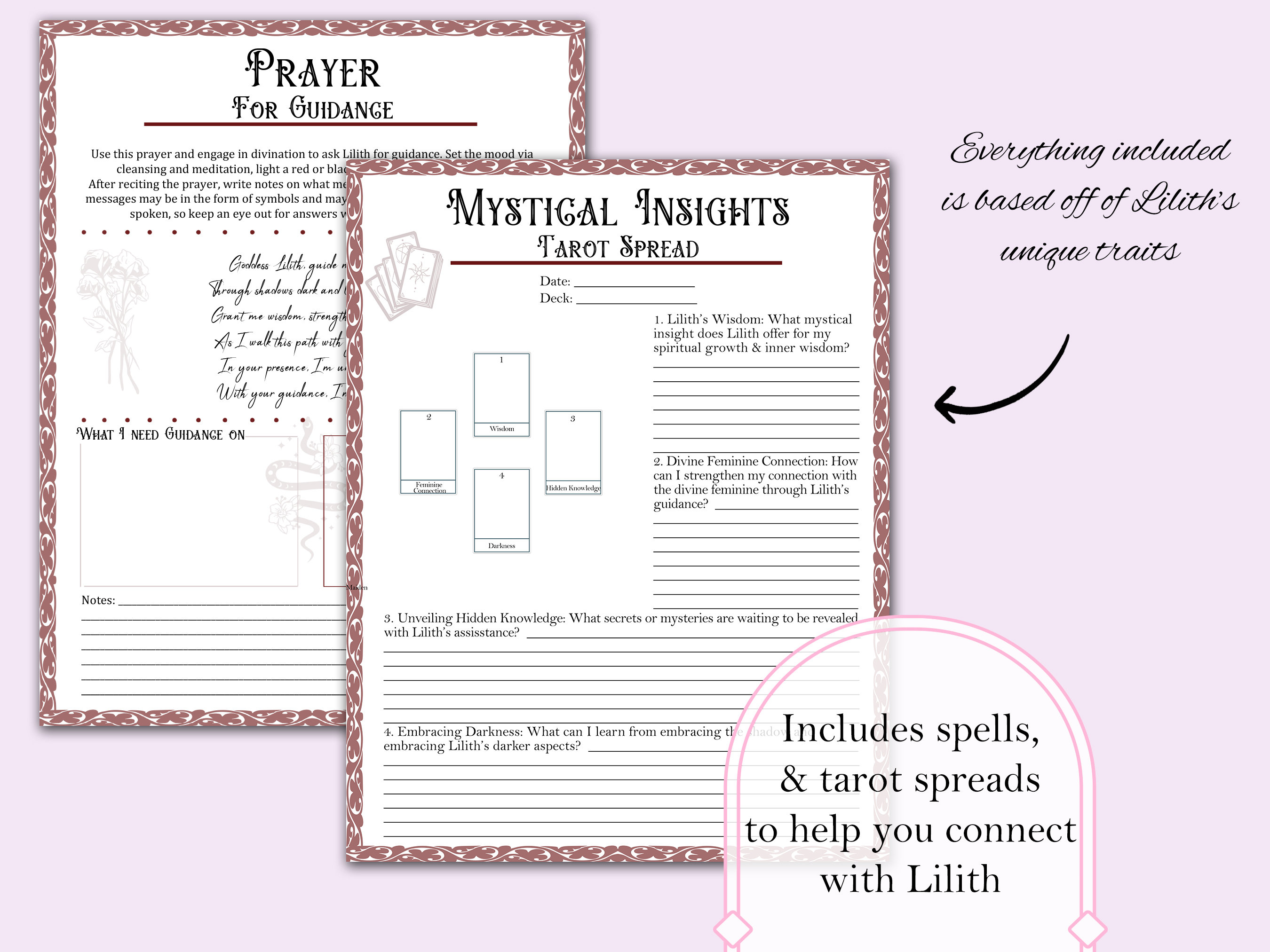 Lilith Bundle Lilith Book of Shadows Bundle | Rituals, Tarot Spreads, Correspondences ...