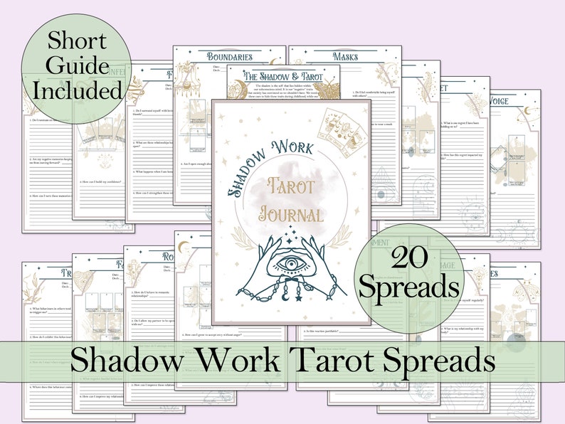 Shadow Work Tarot Spread Journal Guide 20 Tarot Spreads Etsy Australia