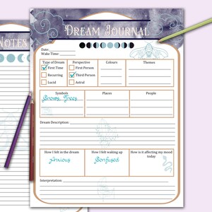 Dream Journal & Sleep Tracker 4 Printable Pages image 4