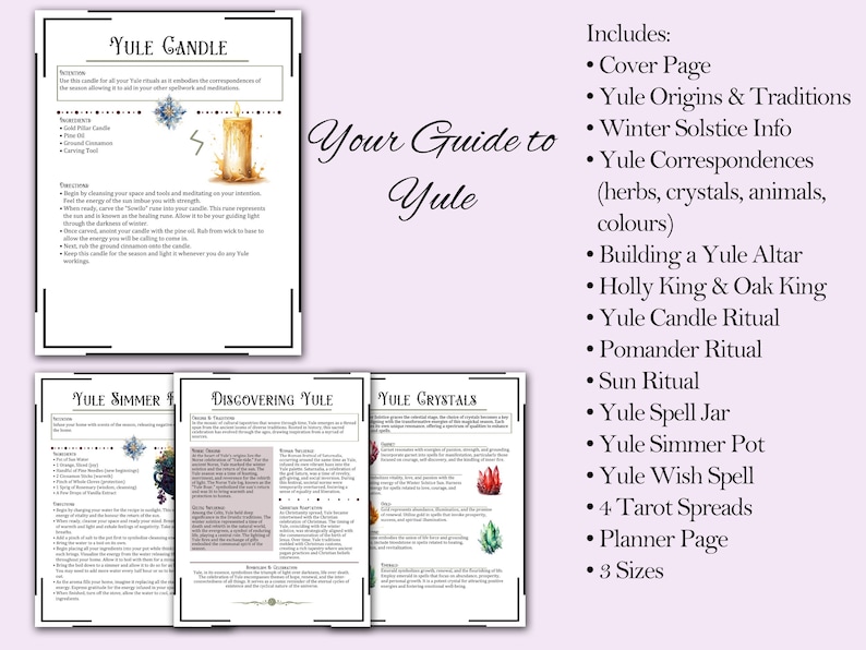 Yulet Bath Ritual Yule Sabbat Guide & Ritual Bundle | Correspondences, Spells, Tarot, and ...