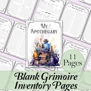 My Apothecary Book of Shadows Inventory | Trackers & Log for Herbs, Crystals, Books, and More!  - Printable Pages