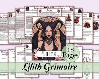 Paquete del Libro de las Sombras de Lilith: Hechizos, Rituales, Tiradas de Tarot, Correspondencias, Autoempoderamiento, Aceite Mágico y mucho más - Páginas Imprimibles