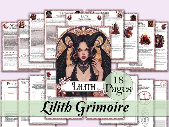 Lilith Book of Shadows Bundle | Spells, Rituals, Tarot Spreads, Correspondences, Self Empowerment,  Magick Oil, and more! - Printable Pages