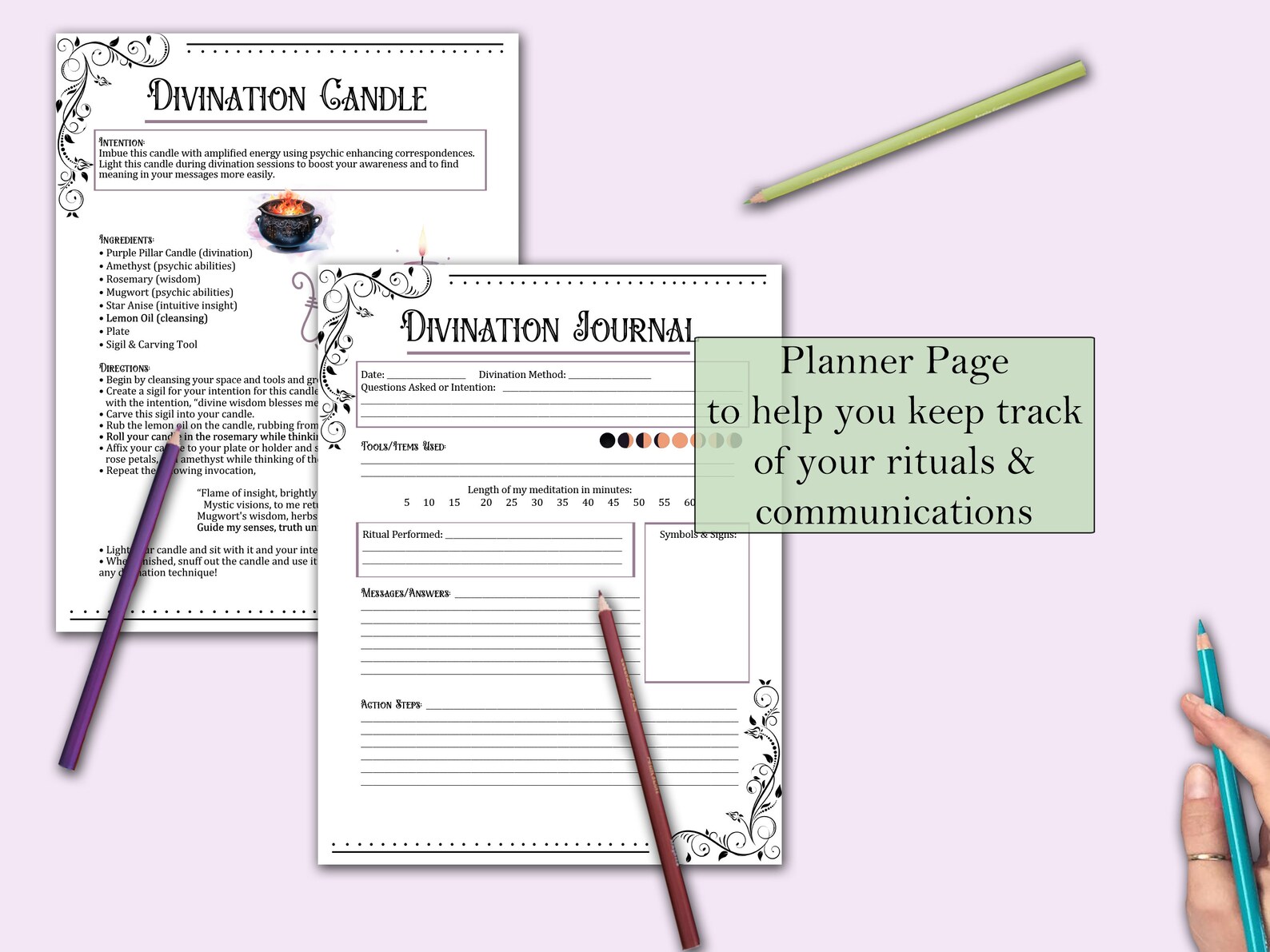 Divination Bundle Book of Shadows Pages Tarot Scrying - Etsy