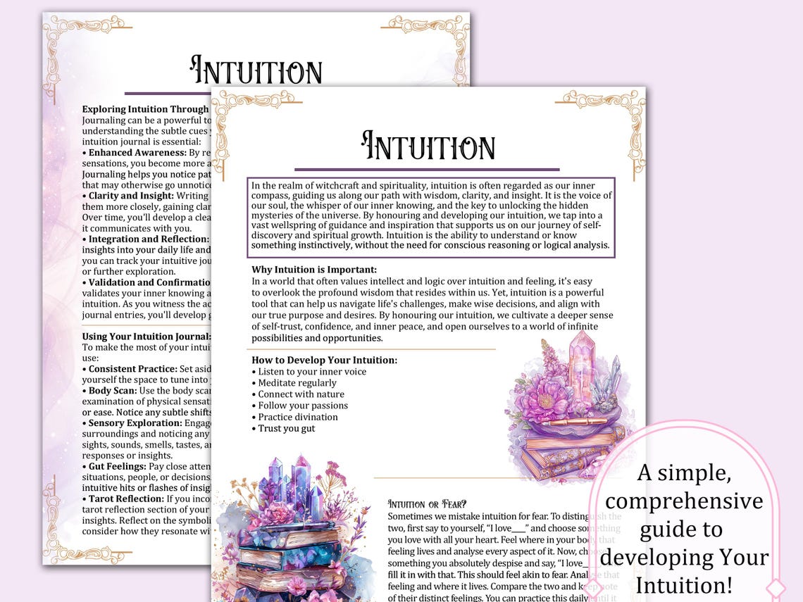 Intuition Guide and Worksheet | Learn How to Develop and Work With Your ...