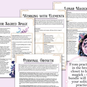 May include: A colorful guide to working with the elements of nature in witchcraft. The guide includes information on air, water, fire, and earth, as well as personal growth and self-improvement.