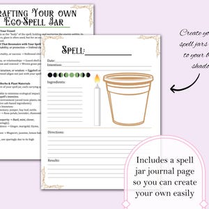 Includes a spell
jar journal page
so you can create
your own easily